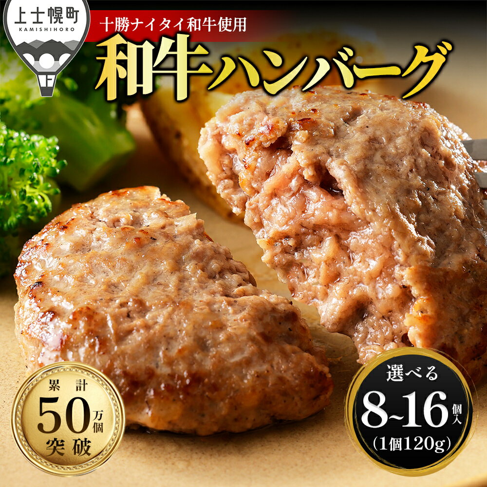 【ふるさと納税】十勝ナイタイ和牛 100% ハンバーグ 120g×8～16個 高評価ハンバーグ 国産 北海道 牛 肉 牛肉 和牛 100% 5・4等級 黒毛和牛 人気 お取り寄せ ギフト 冷凍ハンバーグ レビューキャンペーン対象品