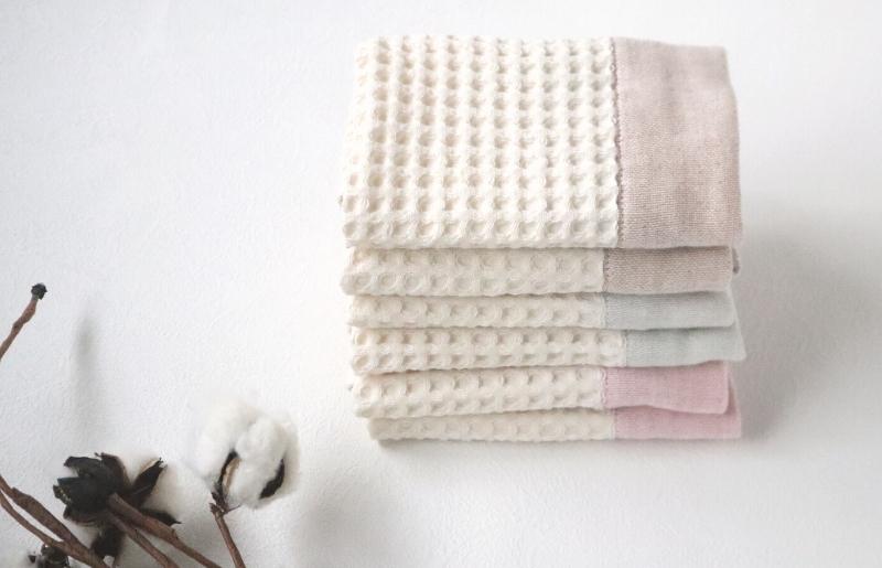 【スピード発送】【オーガニック100％】泉州南部織 cheriワッフルウォッシュタオル6枚セット