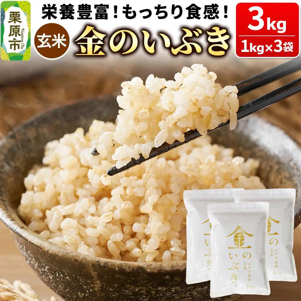 米【玄米】金のいぶき 3kg（1kg×3袋）