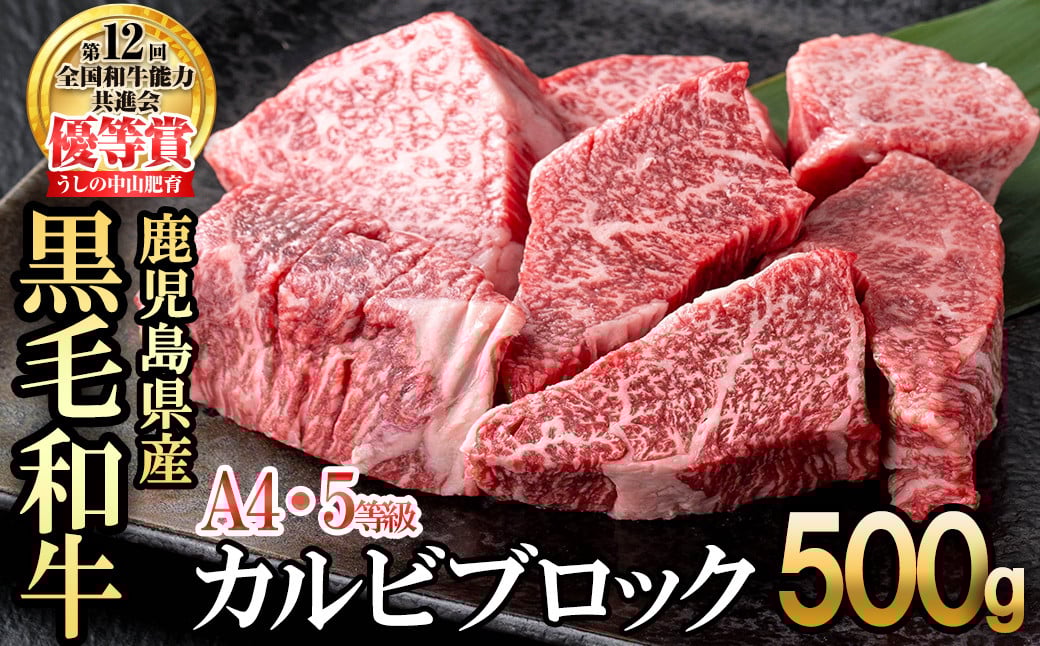 
            カルビブロック500g×1P 黒毛和牛 和牛 肉 牛肉 国産 九州産 鹿児島県産 焼肉 カルビ 日本一 b0-203
          
