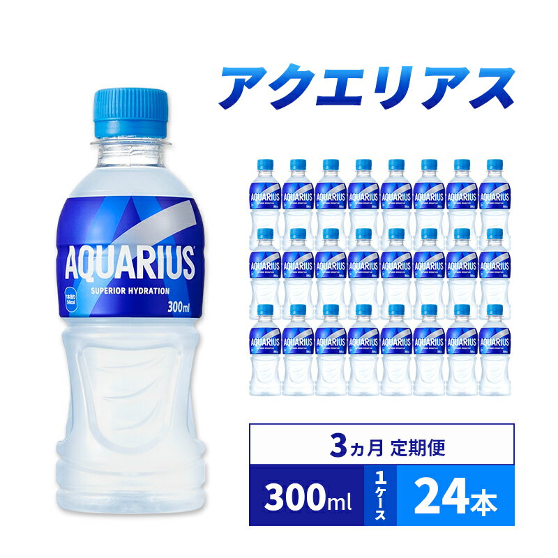 【ふるさと納税】アクエリアス 定期便 3ヶ月 アクエリ 300ml 1ケース 24本 セット 詰め合わせ ペットボトル