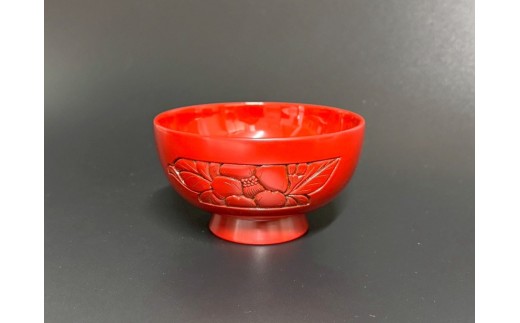 【数量限定】村上木彫堆朱 汁椀（椿）  1062011
