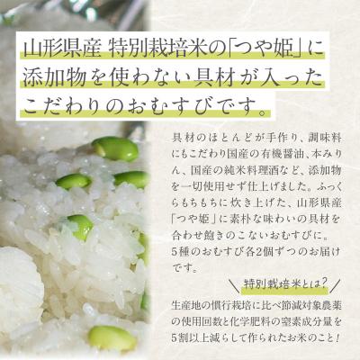 ふるさと納税 山形市 つや姫使用 無添加冷凍おむすび10個 食べ比べセット FY25-268 |  | 01