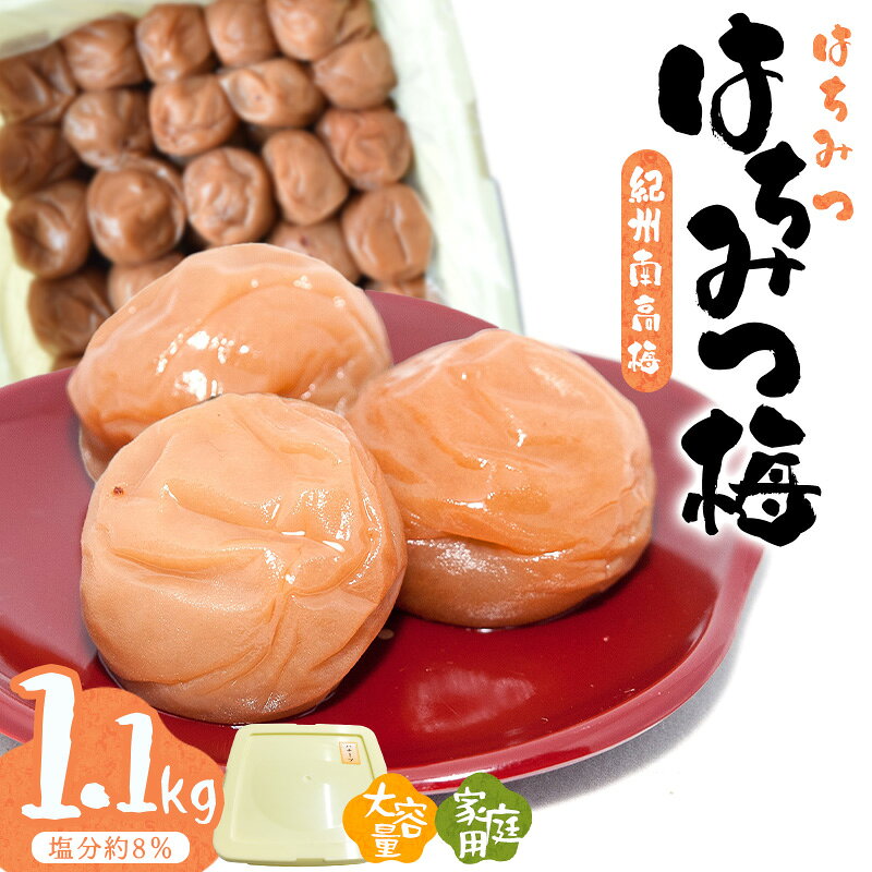 【ふるさと納税】紀州南高梅はちみつ梅〔家庭用〕 1.1kg | 訳あり 日本一の梅の産地 紀州 紀州梅干 和歌山 梅 うめ ウメ 梅干し 梅干 塩分控えめ 塩分 8% 減塩