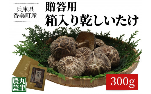 【贈答用 箱入りしいたけ 300g】 きのこ キノコ 椎茸 しいたけ シイタケ 乾燥 原木 乾燥しいたけ 原木栽培 最上級 肉厚 煮物 鍋 だし汁 ふるさと納税 返礼品 おすすめ 丸半農芸 55-02