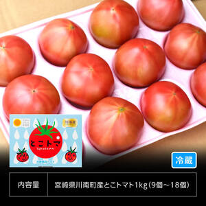 宮崎県産トマト　とこうさんのトマト1kg（9～18個） 【 宮崎県産 九州産 川南町産 トマト とまと 野菜 ヘルシー E6601 】