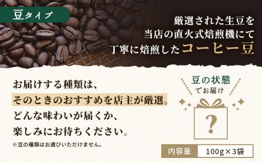 【自家焙煎珈琲工房 飛行島】 珈琲豆 300g （100g×3袋）