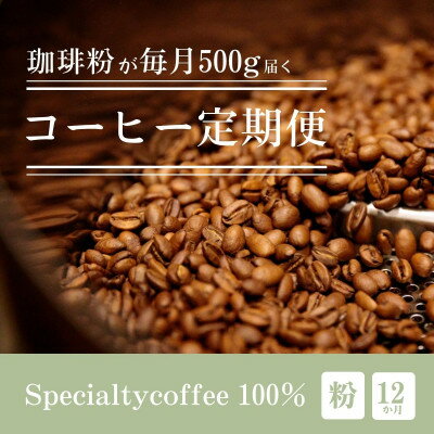 【ふるさと納税】【毎月定期便】毎月違うコーヒー粉をお届け スペシャルティコーヒー 粉 500g全12回【4076154】