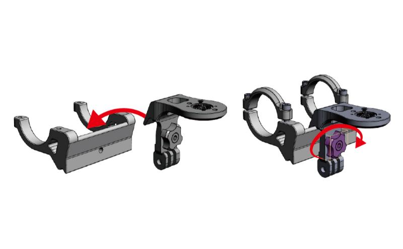 [レックマウントプラス] ライドオンバッグベースマウント用 フロント拡張キット ショート(サイコン用)【R+B-Short】「Ride On Bag に付属するベースマウントのみに取付可能なアクセサリ