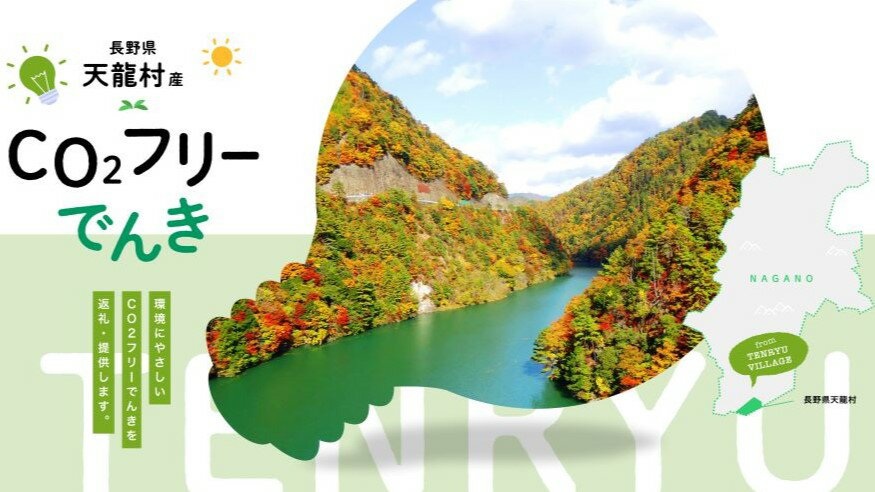 【ふるさと納税】天龍村産CO2フリーでんき 選べるコース（注：お申込み前に申込条件を必ずご確認ください）| 電力 中部電力ミライズ 長野県 天龍村