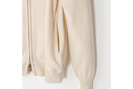 ベビーカシミヤ　フルジップ　メンズ　Mサイズ　【ベージュ】 【178004-1】 ｶｼﾐﾔ 天然素材 ｾｰﾀｰ 服 国産 国内製造 ﾍﾞﾋﾞｰｶｼﾐﾔ