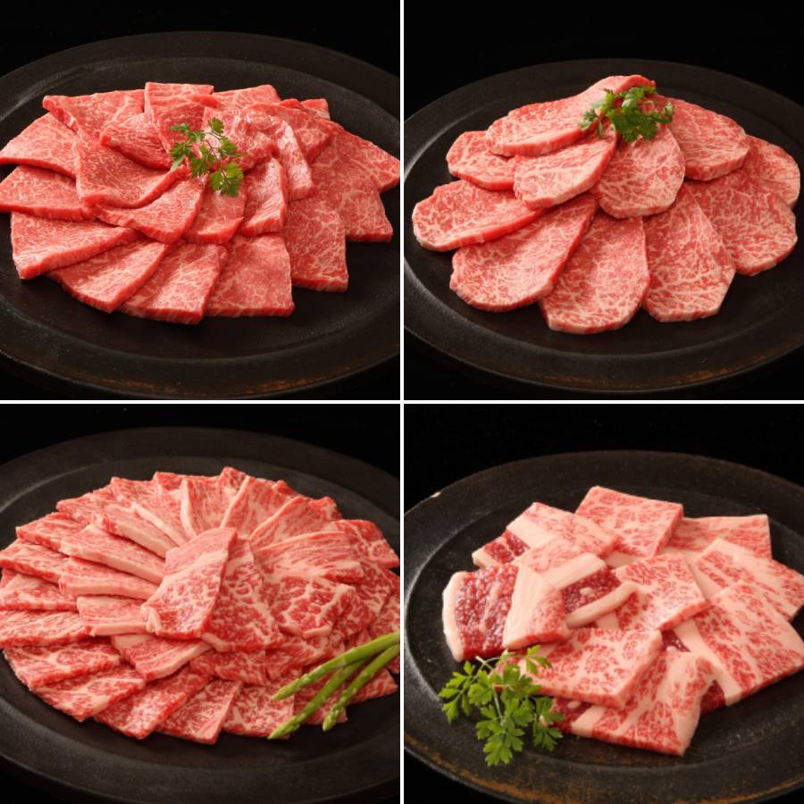 ＜帝神志方ミート＞A5ランク「神戸牛」焼肉用4種セット（もも・かた・ロース・ばら）各200g（計800g）