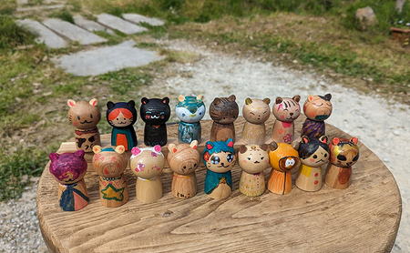 にゃんこけしの絵付け体験 2名様分チケット（オリジナルにゃんこけしを作ろう！）