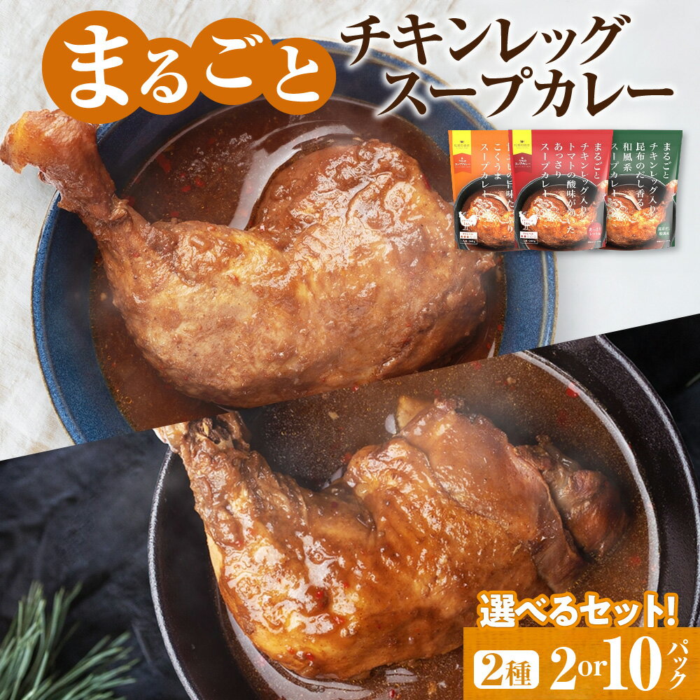 【ふるさと納税】 スープカレー 【 選べる セット 数量 】 2種セット 計2パック 計10パック 各260g トマト エビ 昆布 まるごと チキンレッグ 濃厚 海老 和風 昆布だし カレー チキン 鶏肉 本格的 レトルト パウチ 簡単調理 レンチン 非常用 サッポロ さっぽろ 北海道 札幌市