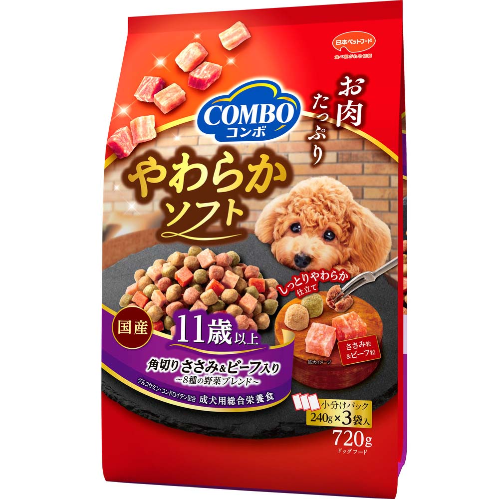 コンボ ドッグ やわらかソフト 11歳以上 720g ｘ10(ケース単位) ドッグフード