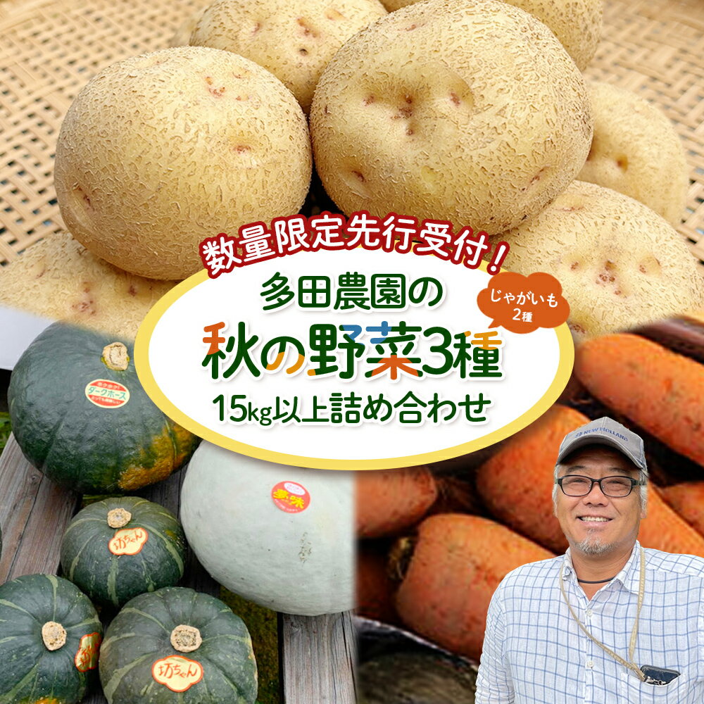 【ふるさと納税】【数量限定先行受付！】多田農園の秋の野菜3種15kg以上詰め合わせ【51008】