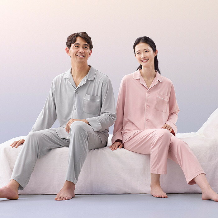 【ふるさと納税】★選べる★【男女兼用 淡グレー】ReD スリープ パジャマトップス長袖／ロングパンツ