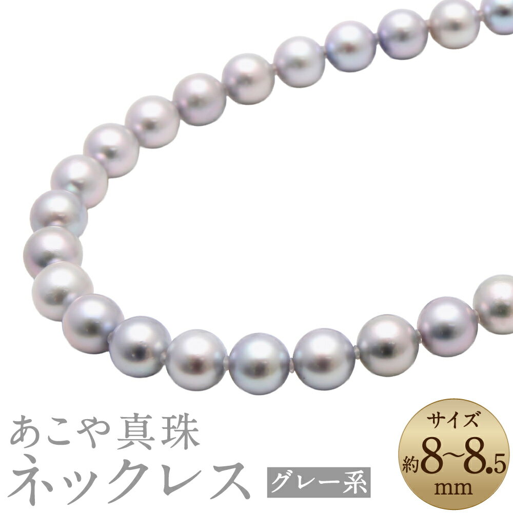 【ふるさと納税】あこや真珠 8-8.5mm グレー系 ネックレス 約43cm お手入れセット付 真珠 グレーパール パール アクセサリー ジュエリー フォーマル 長崎 国産 九州 長崎県 長崎市 送料無料