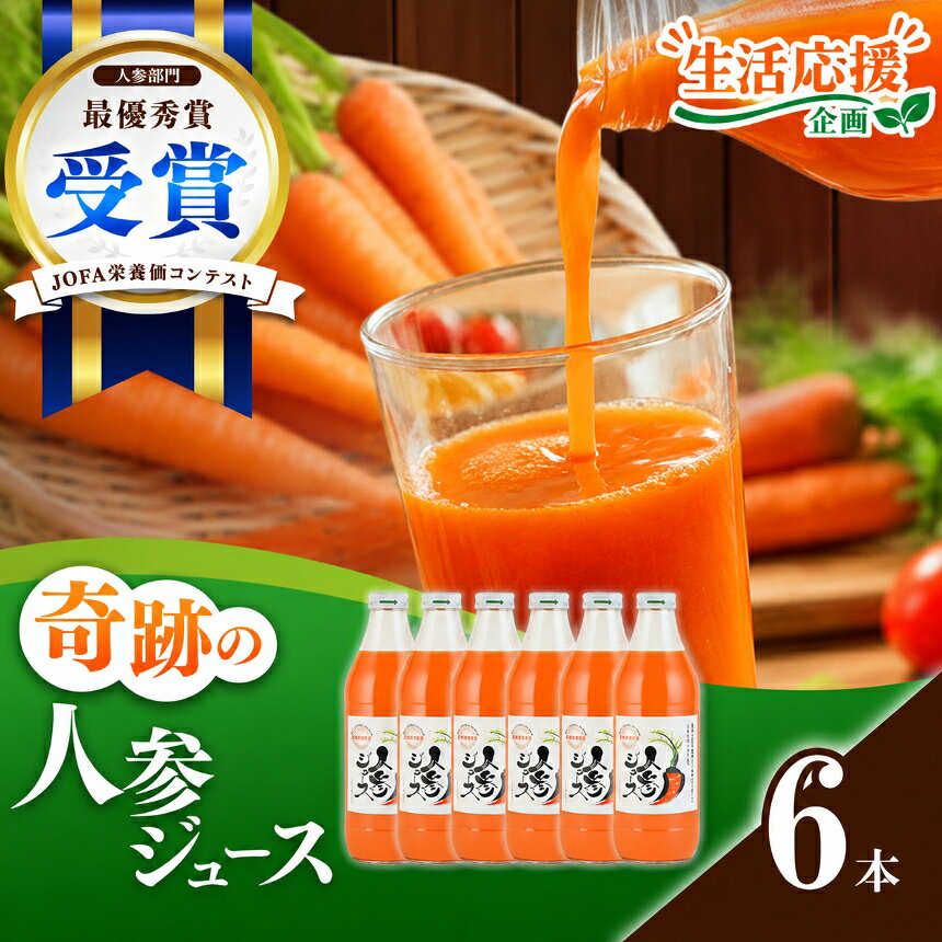 【ふるさと納税】奇跡の人参ジュース 出口崇仁農園【1000ml×6本】りんご果汁入り・ストレート｜にんじんジュース 野菜ジュース ドリンク 果汁 野菜 人参 にんじん やさい ジュース ドリンク 飲み物 飲料 りんご レモン 梅エキス 愛知県 美浜町 ※離島への配送不可
