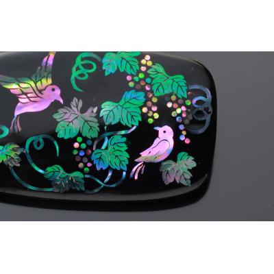 ふるさと納税 京都市 【嵯峩螺鈿野村】葡萄と小鳥ブローチ|京都 老舗 伝統工芸 漆器 ジュエリー |  | 03