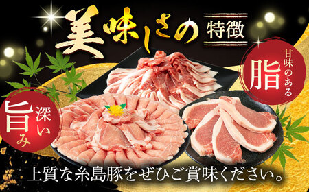 【全12回定期便】合計4.6kg！糸島豚食べ尽くしセット(とんかつ、肩ロース、しゃぶしゃぶ、豚バラ、スペアリブ、小間切れ) 糸島市 / トラヤミートセンター 豚肉 セット[AJD024]