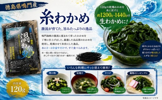 鳴門市里浦産乾燥糸わかめ　120ｇ　鳴門わかめ わかめ 国産 ブランド 人気  味噌汁 みそ汁 スープ サラダ 料理 ギフト