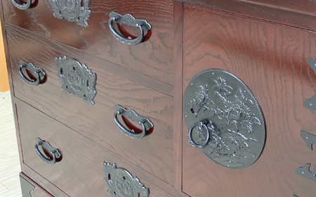  32民芸チェスト 上片開 〈創業明治2年、田中家具謹製〉二本松伝統家具 【田中家具】