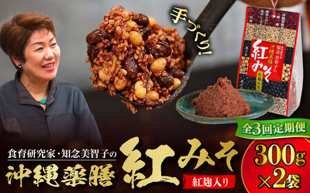 薬膳みそ 【全3回定期便】沖縄薬膳紅みそ 計600g (300g×2個)  BCBU014 味噌