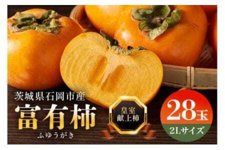 【令和7年分 先行予約】八郷柿出荷組合の 富有柿 2L 28玉 柿 皇室献上柿 かき 富有カキ ( 2段 1箱 ) 果物 フルーツ くだもの カキ 富有かき 秋 旬 高級 糖度 贈答用 贈答品 ギフト 贈り物 品種 ブランド 11月 12月 発送 産地直送 農家直送 産直 茨城県 石岡市 (A21-004)