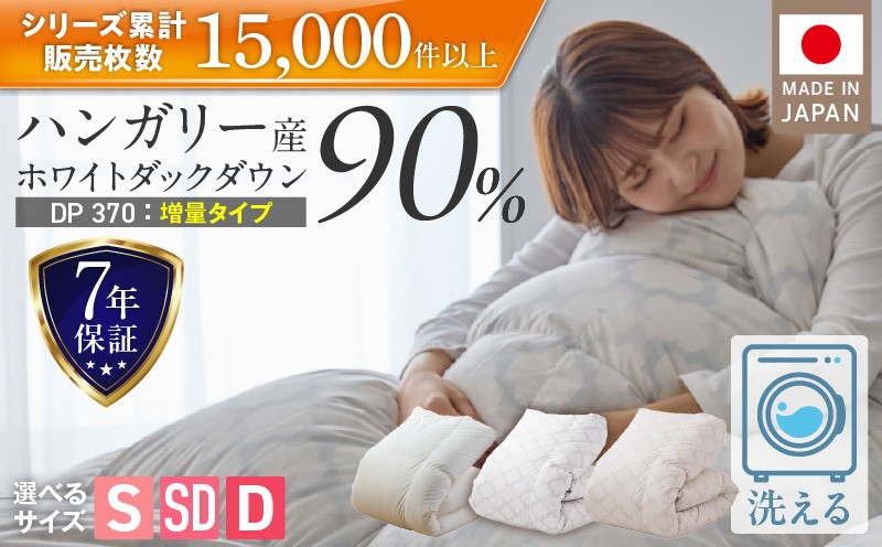 
                  【増量タイプ】羽毛布団　ハンガリーホワイトダック90％　DP370_ 増量タイプ 羽毛布団 掛け布団 ハンガリー ホワイトダック ダウン 90％ DP370 洗える コインランドリー 日本製 充てん量 シングル 1.2kg セミダブル 1.4kg ダブル 1.6kg 立体キルト ダウンプルーフ 抗菌 防臭 ダニプルーフ 江崎ふとん 久留米市 送料無料 _Qc069
                