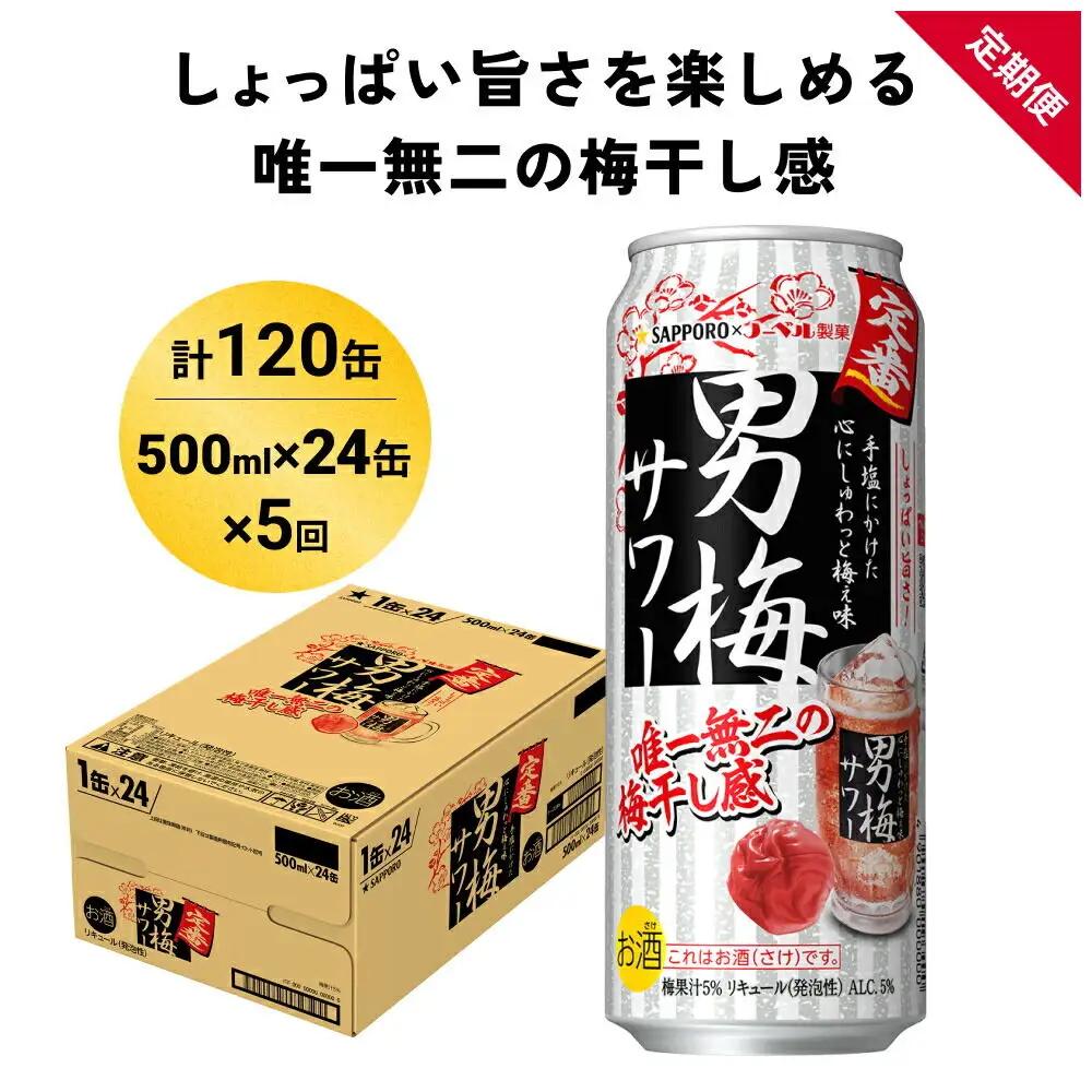【定期便5ヶ月】サッポロ 男梅サワー 500ml×24缶(1ケース)(合計120缶) 缶 チューハイ 酎ハイ サワー