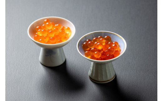 【数量限定】料亭 能登新の料亭のはらこ（いくら）2種セット（醤油漬け2個・味噌漬け1個）合計3個　1069011