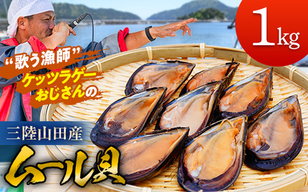 三陸山田産 活ムール貝 1kg ムール貝