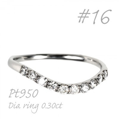 
                  プラチナウェーブダイヤモンドリング 0.30CT R3610DI-P2 #16【1754222】
                