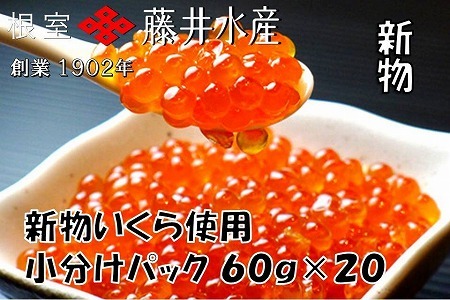 【北海道根室産】[鮭匠ふじい]いくら醤油漬60g×20P D-42055