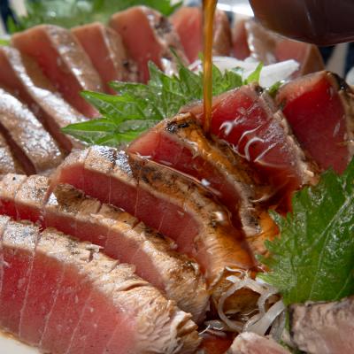 ふるさと納税 大月町 本マグロ 藁焼きたたき 大トロ 中トロ 赤身 3種 食べ比べ 各150g 田野屋銀象 天日塩 |  | 01