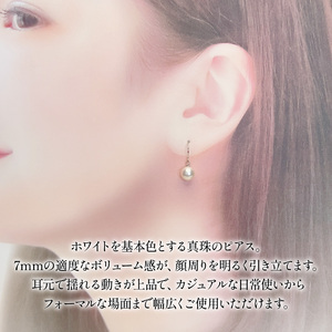 7~8mm pt900・pt850 真珠 ピアス プラチナ パールハヤシ 【 ピアス 】