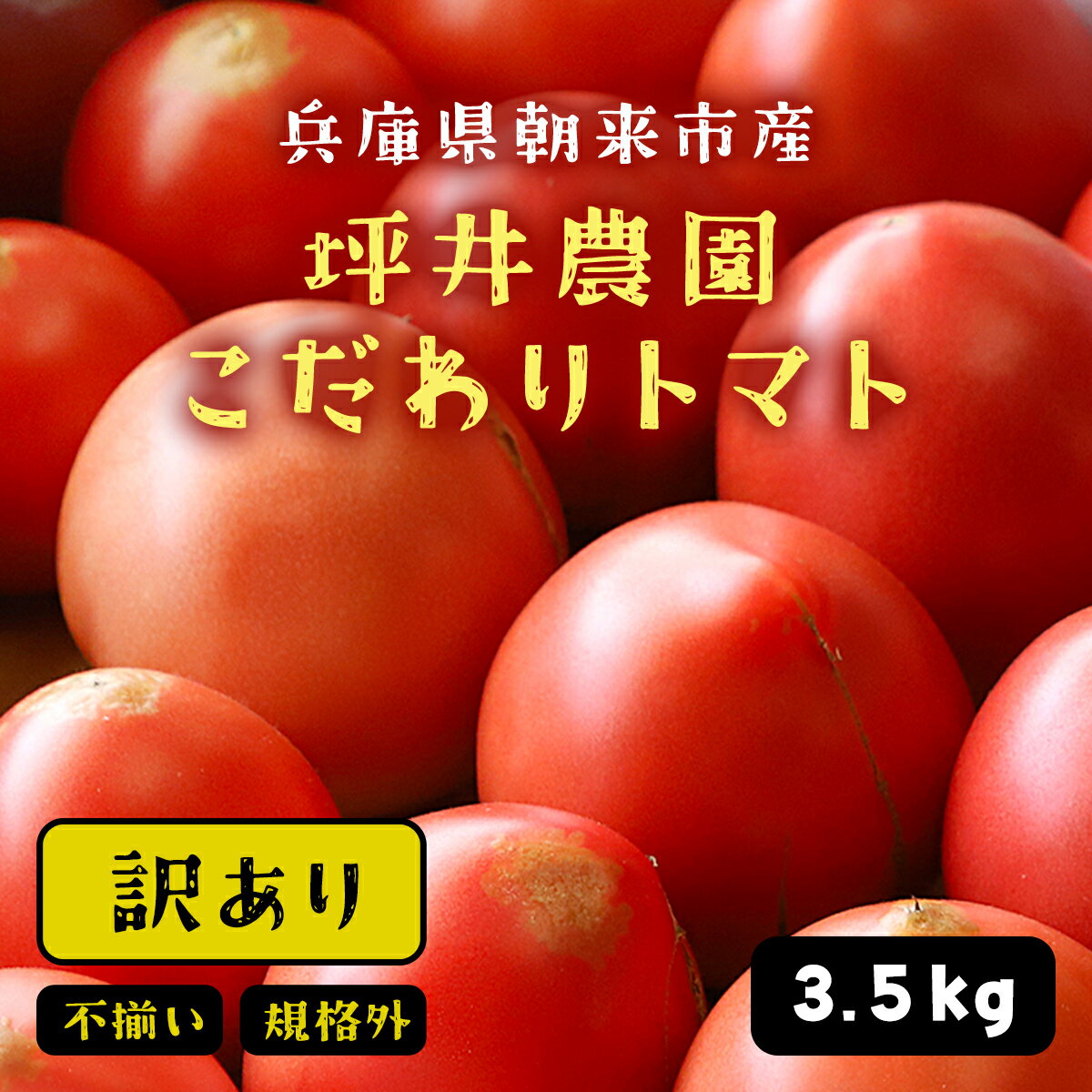 【ふるさと納税】7月3日まで！！！ 坪井農園 こだわりトマト【訳あり】3.5kg 期間限定 限定 トマト とまと 訳あり 訳アリ 不揃い ふぞろい 不揃いトマト 不揃いとまと 期間限定 人気 規格外 3.5キロ 3500g 大容量 兵庫県 朝来市 AS2AB17