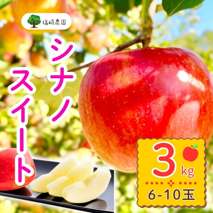 【先行予約】シナノスイート　約3kg（6-10玉）（7-A24-1）