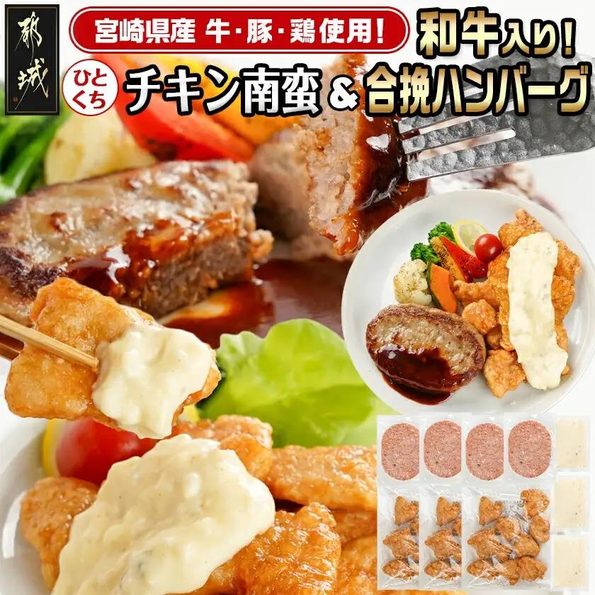一口チキン南蛮&和牛入り合挽ハンバーグセット_AA-9236