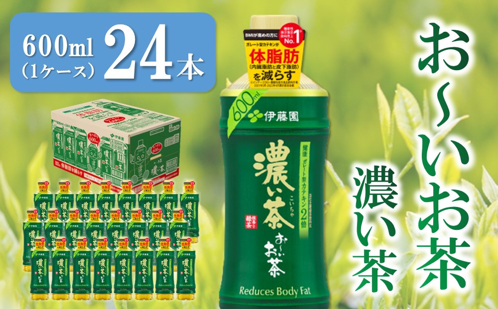 
おーいお茶濃い茶 600ml×24本(1ケース)【伊藤園 お茶 緑茶 濃い 渋み まとめ買い 箱買い ケース買い カテキン 2倍 体脂肪】Z4-C071014
