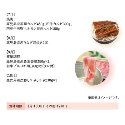 ふるさと納税 南九州市 【全10回】鹿児島自慢の豚・牛・うなぎ!10回満足定期便 |  | 02