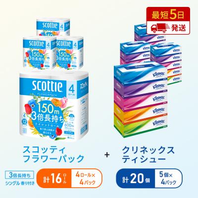 ふるさと納税 岩沼市 ティッシュ+トイレットペーパー4P[No.5704-1794]