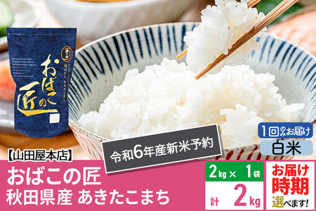 【白米】令和6年産 新米予約 仙北市産 おばこの匠 2kg 秋田県産あきたこまち 秋田こまち お米