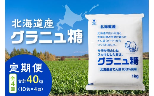 【隔月4回定期便】ホクレンのグラニュ糖1kg×10袋_S012-0056