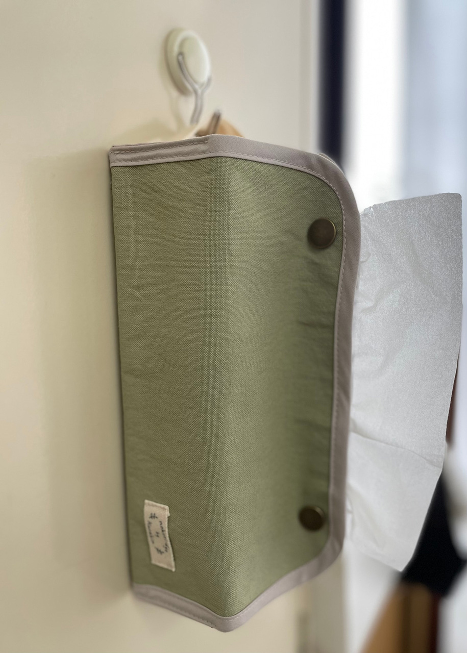 【のこり染】ティッシュボックスカバー　さくら