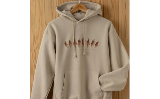 0334世界で唯一!着る山菜!!【みょうがパーカー・ベージュ】裏起毛　Mサイズ