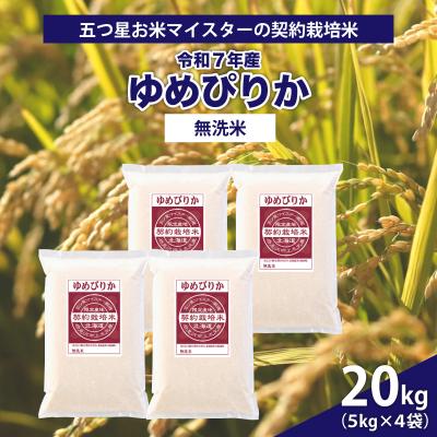 ふるさと納税 岩見沢市 令和7年産【無洗米】5つ星お米マイスターの契約栽培米 ゆめぴりか 20kg