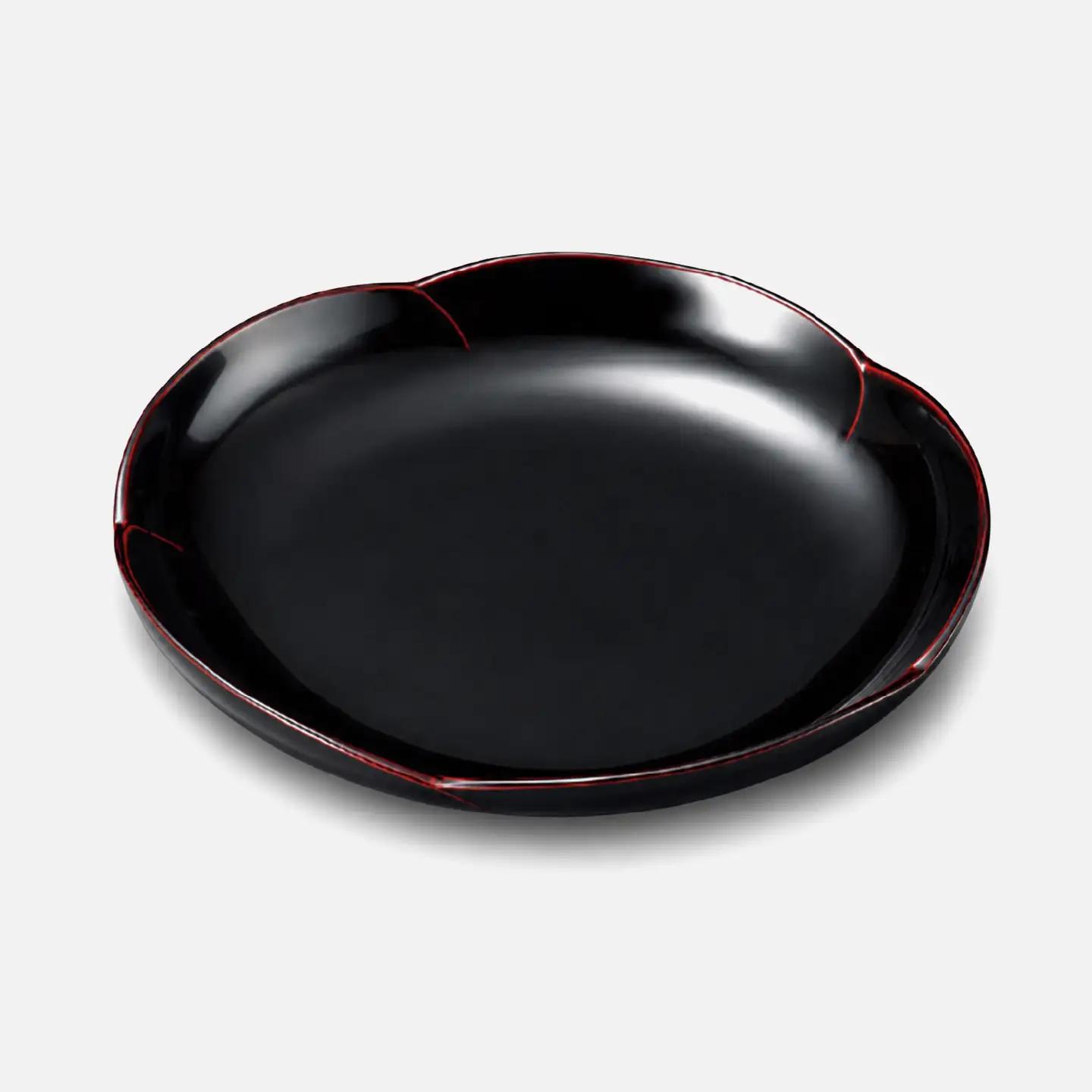 花こころ大皿 溜　φ27×4cm 漆塗り　食器 食卓
