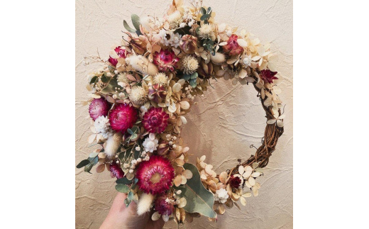 
                  ドライフラワーリース 1個 リース ドライフラワー 花 スワッグ ブーケ インテリア 雑貨 飾り おしゃれ かわいい ナチュラル ギフト プレゼント 贈り物 お祝い 記念日 誕生日 母の日 敬老の日 壁飾り 癒し 空間 装飾 玄関 岩手県 盛岡市 東北 岩手 盛岡 有限会社田村フローリスト
                